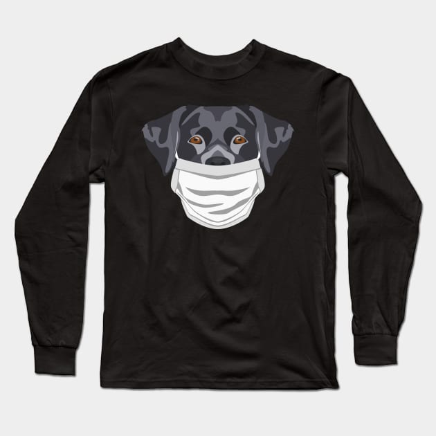 Illustration Dog Labrador with respirator Long Sleeve T-Shirt by GreenOptix